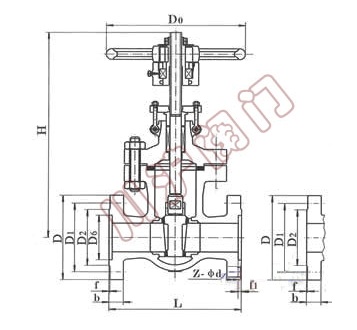 Z41H、Z41Y、Z41W _法蘭閘閥_結(jié)構(gòu)圖_上海閥門廠